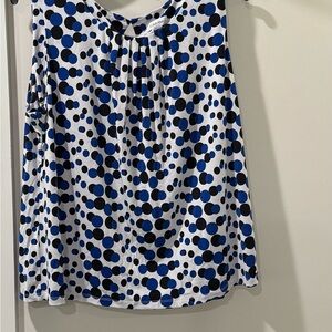 Calvin Klein Blue and Black Polka Dot Top